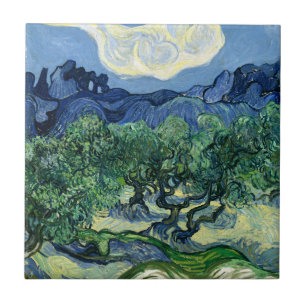 Azulejo De Cerâmica Oliveiras Paisagem Montanhosa de Vincent Van Gogh