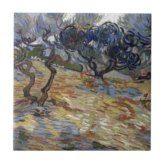 Azulejo De Cerâmica Oliveiras por Vincent van Gogh (Frente)