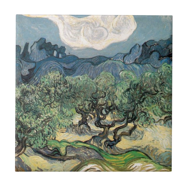 Azulejo De Cerâmica Oliveiras, Vincent van Gogh (Frente)