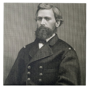 Azulejo De Cerâmica Oliver Otis Howard (1830-1909), gravado por Robert