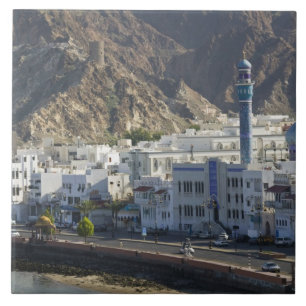Azulejo De Cerâmica Omã, Mascate, Mutrah. Edifícios ao longo de Mutrah