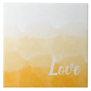 Azulejo De Cerâmica Ombre Saffron e Gradação de Amor Amarelo à Luz 