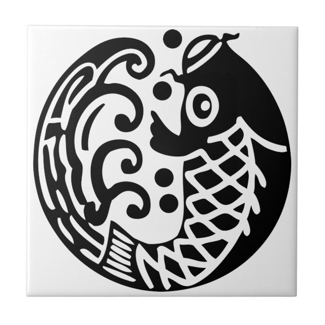 Azulejo De Cerâmica Onda de carpas (Frente)