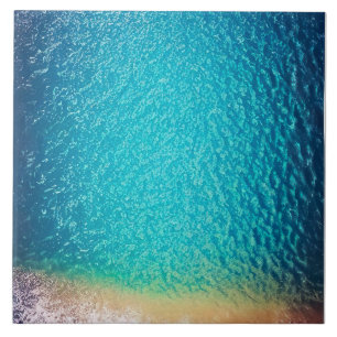 Azulejo De Cerâmica onda oceânica de areia laranja-azul