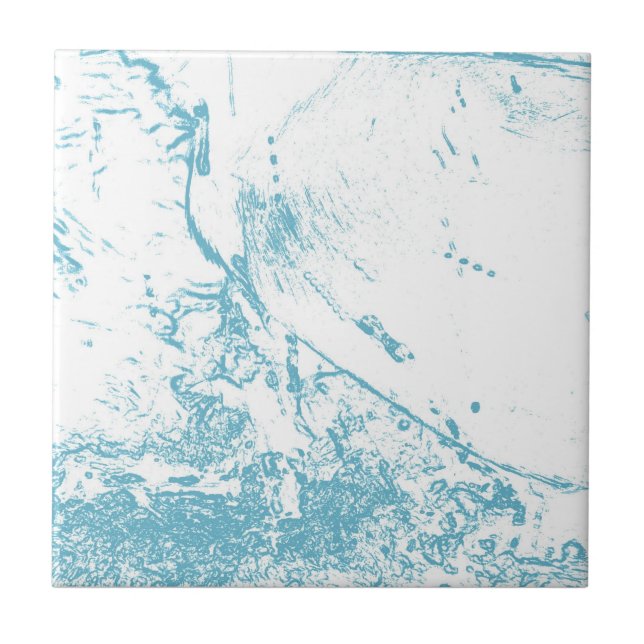 Azulejo De Cerâmica Ondas azuis (Frente)