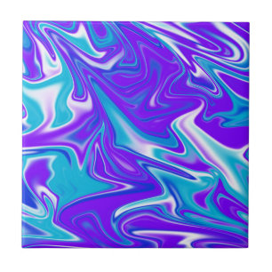 Azulejo De Cerâmica Ondas Celestiais: O Mármore Azul Branco e Roxo