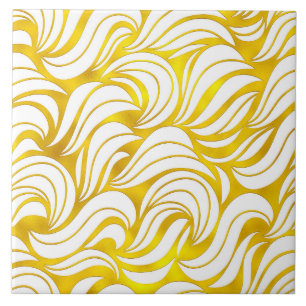 Azulejo De Cerâmica Ondas de abstrato modernas, elegantes, brancas e d