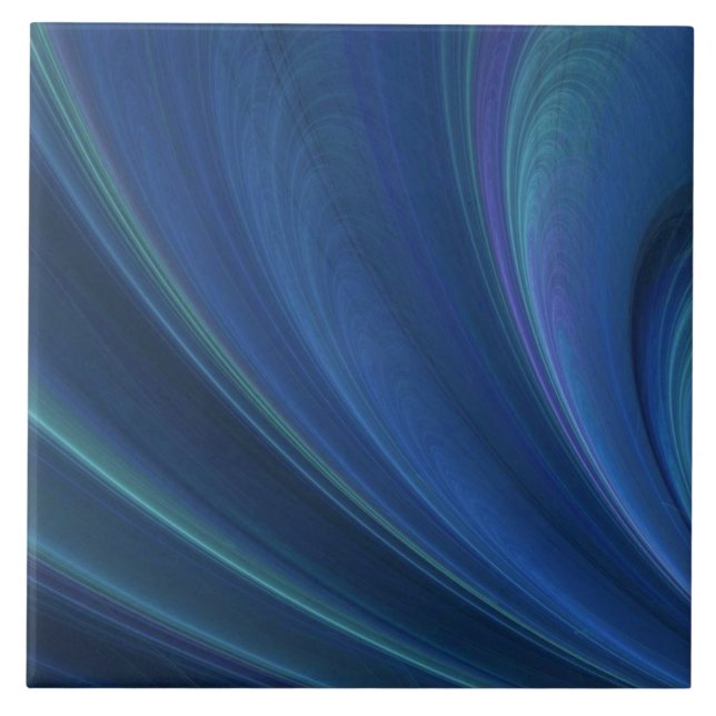 Azulejo De Cerâmica Ondas De Areia Azul E Verde Suave (Frente)