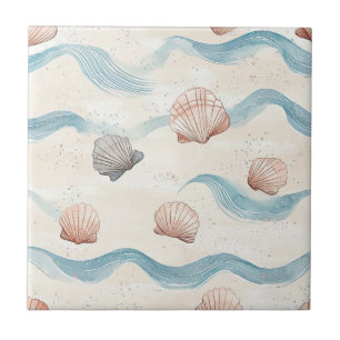 Azulejo De Cerâmica Ondas de Conchas na Praia Boho (4)