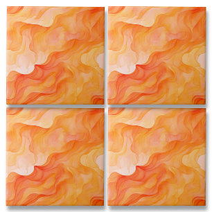 Azulejo De Cerâmica Ondas de Sonho Laranja