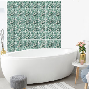 Azulejo De Cerâmica Ondas do Mar Japonesas Aqua Padrão