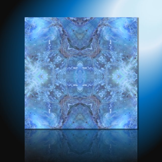 Azulejo De Cerâmica Ondas e Curvas de Blues Suaves (Criador carregado)