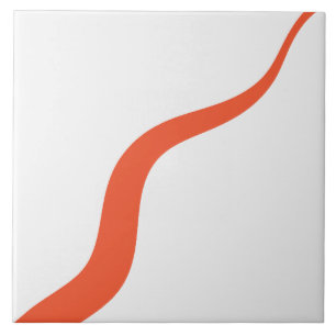 Azulejo De Cerâmica Ondas Simples 3 - Laranja e Branco