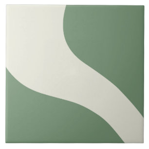 Azulejo De Cerâmica Ondas Simples em Verde