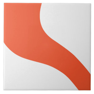 Azulejo De Cerâmica Ondas Simples - Laranja e Branco