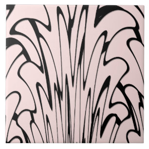 Azulejo De Cerâmica Onde a arte se encontra pensada em preto e rosa