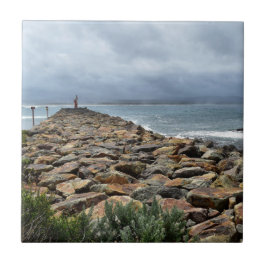 Azulejo De Cerâmica Onde as Rochas Encontram o Mar - Ponto de Bacia