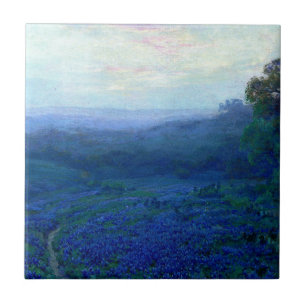 Azulejo De Cerâmica Onderdonk - Caminho através de um campo de Bluebo