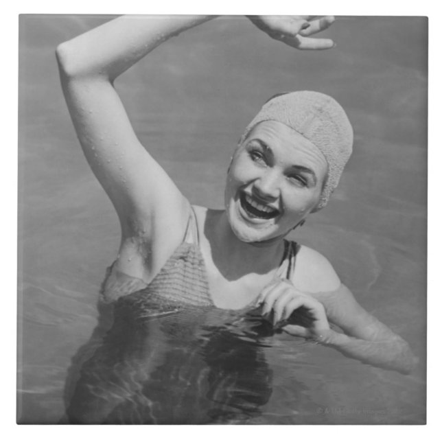 Azulejo De Cerâmica Ondulação da mulher (Frente)