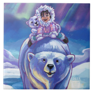 Azulejo De Cerâmica Ônibus do urso polar