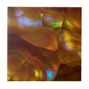 Azulejo De Cerâmica Opala de fogo laranja iridescente