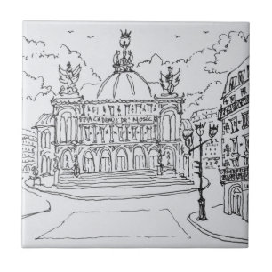 Azulejo De Cerâmica Ópera do Palais Garnier  Paris, França