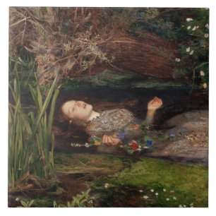 Azulejo De Cerâmica Ophelia de John Everett Millais
