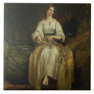 Azulejo De Cerâmica Ophelia que tece suas festões, 1842 (óleo no