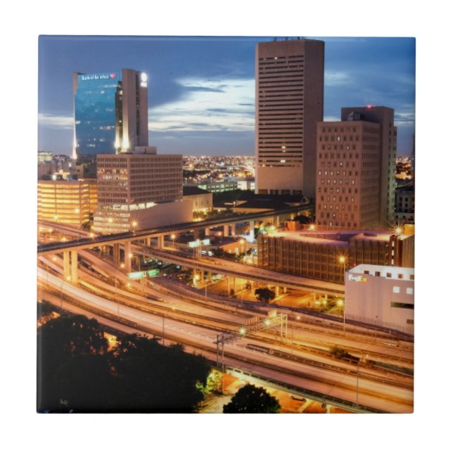 Azulejo De Cerâmica Opinião do centro da cidade (Frente)