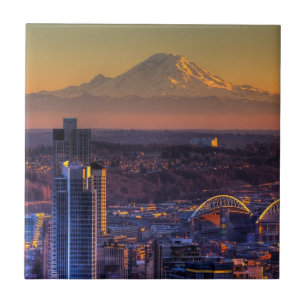 Azulejo De Cerâmica Opinião do centro de Seattle, futebol da