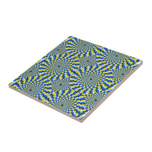 Azulejo De Cerâmica Óptica Illusão Círculos Novidade