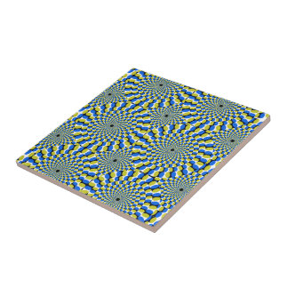 Azulejo De Cerâmica Óptica Illusão Círculos Novidade