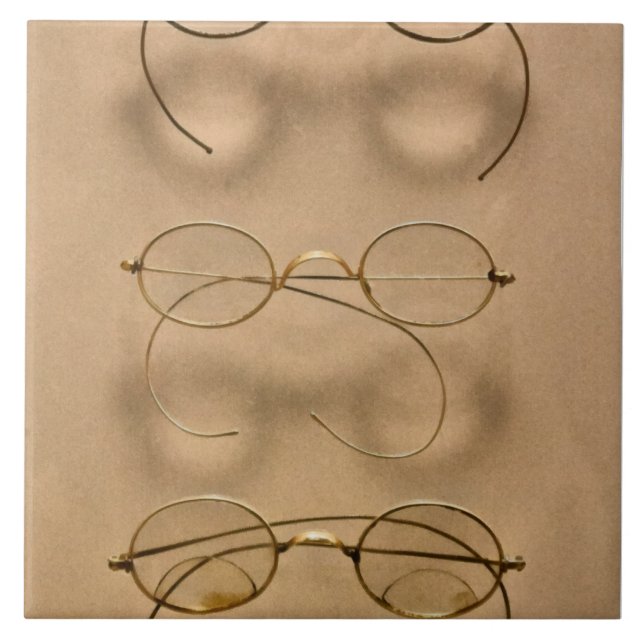 Azulejo De Cerâmica Optometrista - Armações de ouro simples (Frente)