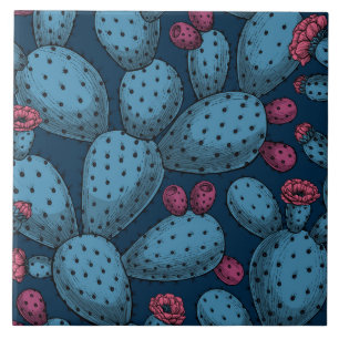 Azulejo De Cerâmica Opuntia florescente