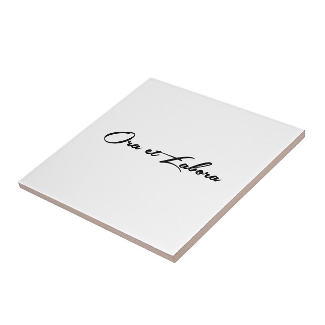 Azulejo De Cerâmica Ora e Labora (Lateral)