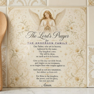 Azulejo De Cerâmica Oração do Senhor Personalizada Anjo Nome da Famíli