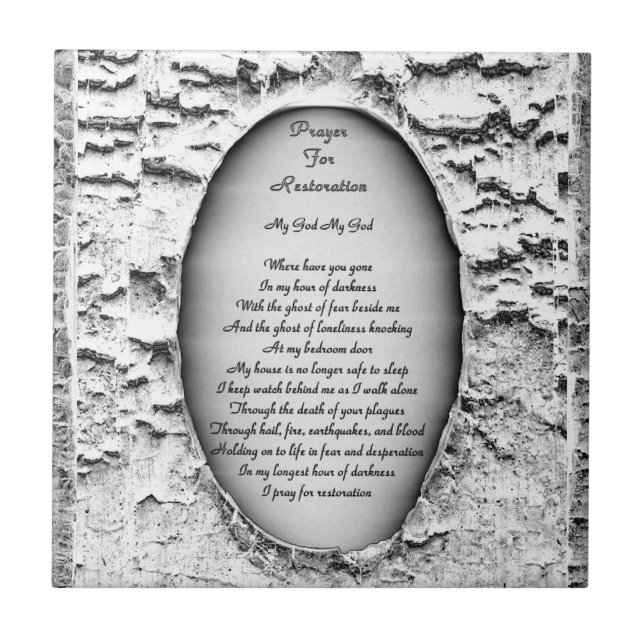 Azulejo De Cerâmica Oração Para Restauração (Frente)