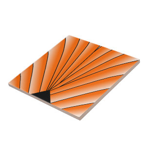 Azulejo De Cerâmica Orange Art Deco Design