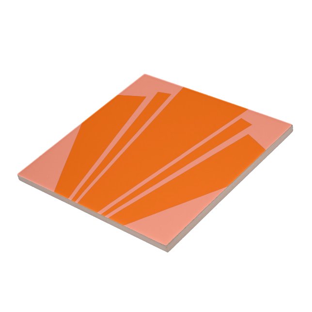 Azulejo De Cerâmica Orange Art Deco Design (Lateral)
