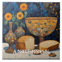 Azulejo De Cerâmica Orange Daisy Flower Vase Ainda Life