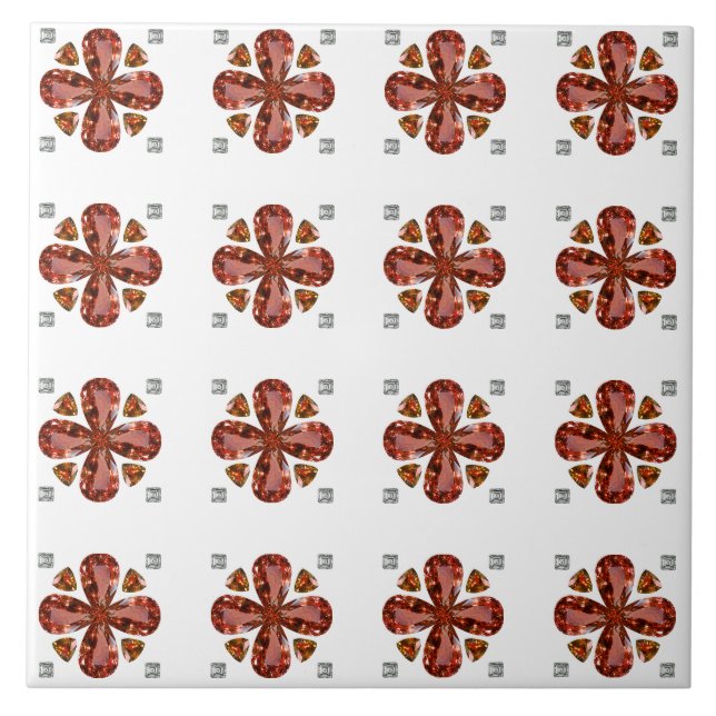 Azulejo De Cerâmica Orange Gemstone Diamond Art, Orange (Frente)