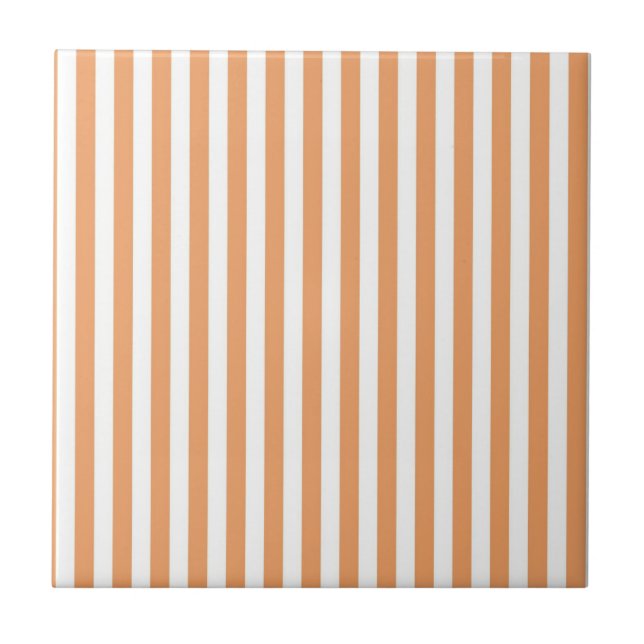 Azulejo De Cerâmica Orange Stripes Pattern Minimal Modern Summer (Frente)