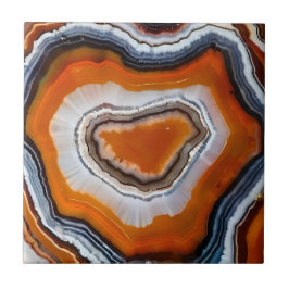 Azulejo De Cerâmica Orange Terracotta Black Cinza White Agate Geode