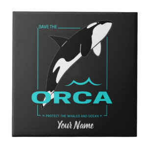 Azulejo De Cerâmica Orca Killer Whale para uma garota que ama Orcas