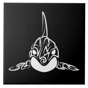 Azulejo De Cerâmica Orca Tribal Negra