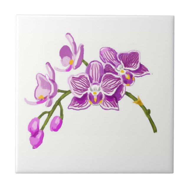 Azulejo De Cerâmica Orchids  (Frente)