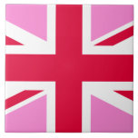 Azulejo De Cerâmica ORGULHO GAY do Reino Unido (bandeira cor-de-rosa)<br><div class="desc">Este design apresenta uma versão do bandeira nacional do Reino Unido,  a bandeira do Reino Unido,  a rosa,  para manifestar o seu apoio à Orgulho gay. Às vezes é apelidado de "Jack Rosa".</div>