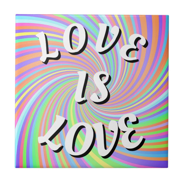 Azulejo De Cerâmica Orgulho Love Is Love (Frente)