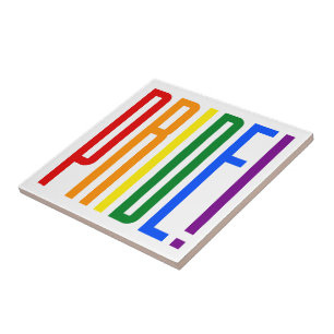Azulejo De Cerâmica Orgulho Tipografia Cores de Sinalizador LGBT do Ar