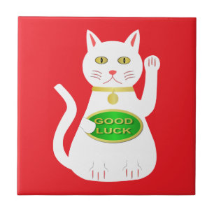 Azulejo De Cerâmica Oriental Lucky Cat